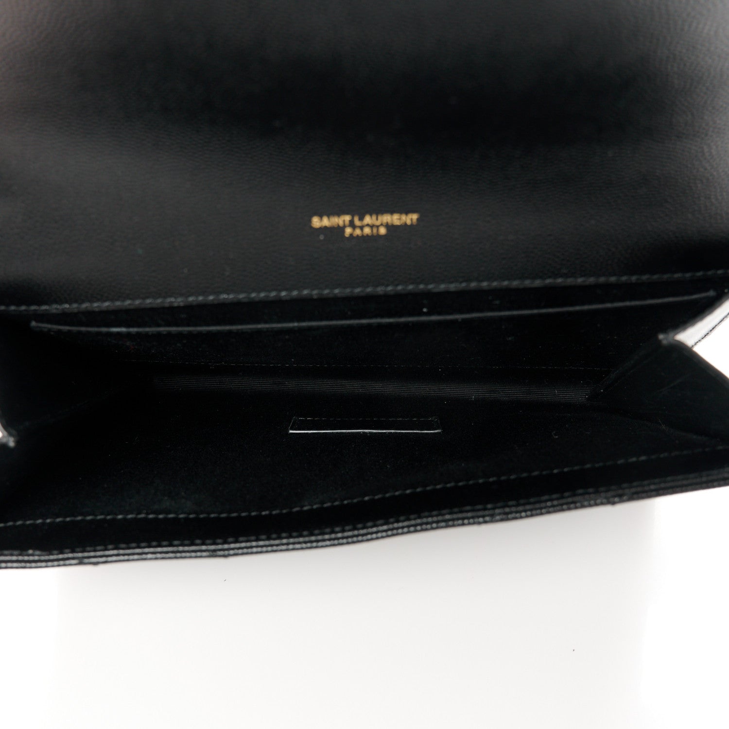 Saint Laurent Grain De Poudre Matelasse Chevron Monogram Envelope Clutch Black 5 of 11