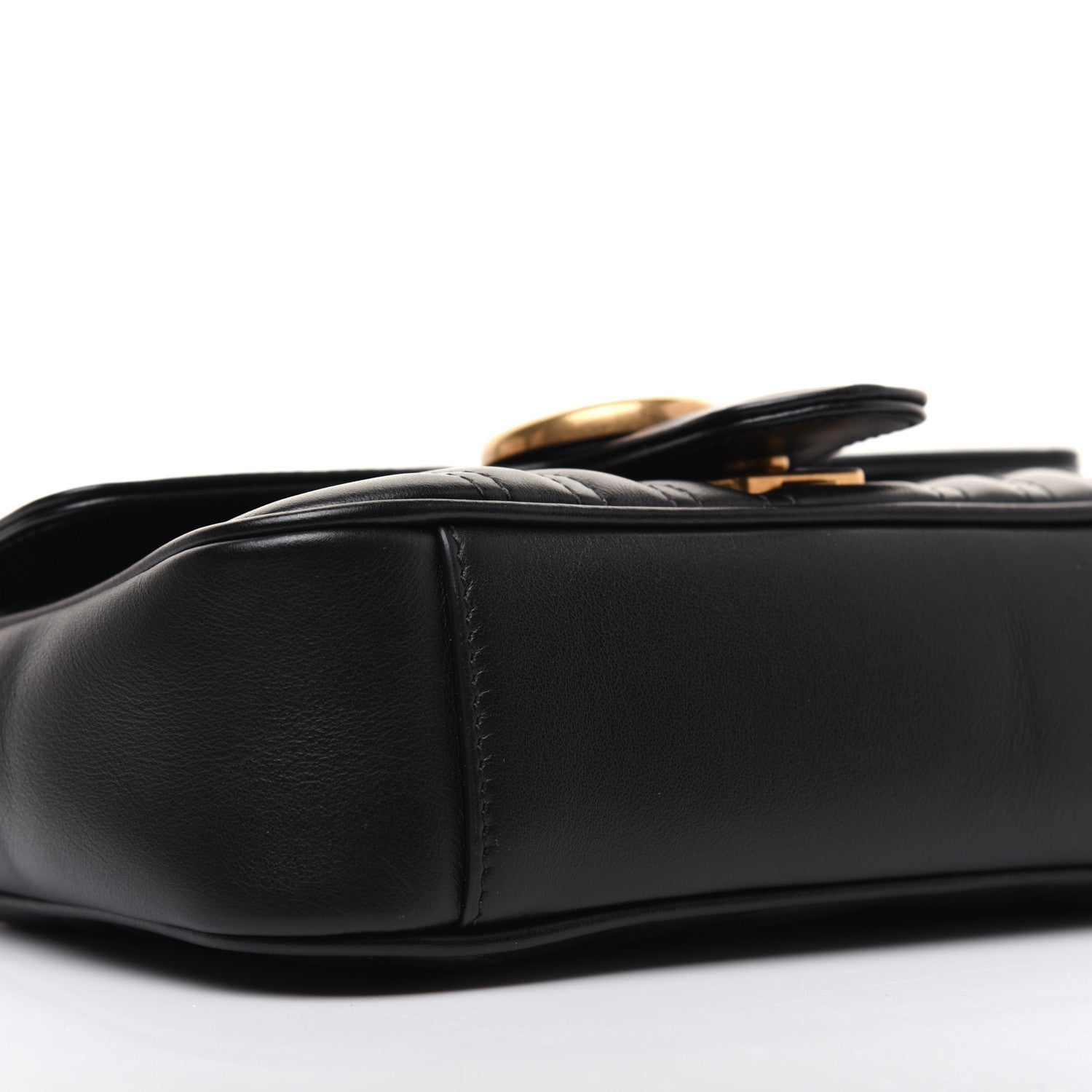 Gucci Calfskin Matelasse Mini GG Marmont Shoulder Bag Black 6 of 14