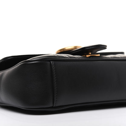 Gucci Calfskin Matelasse Mini GG Marmont Shoulder Bag Black 6 of 14