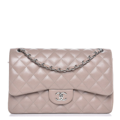 Chanel Caviar Quilted Jumbo Double Flap Taupe 1 of 7