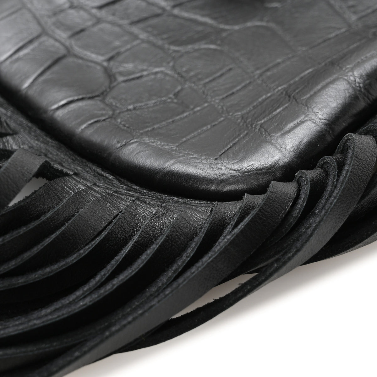 Saint Laurent Suede Fringe Toy Monogram Anita Crossbody Bag Black 10 of 11