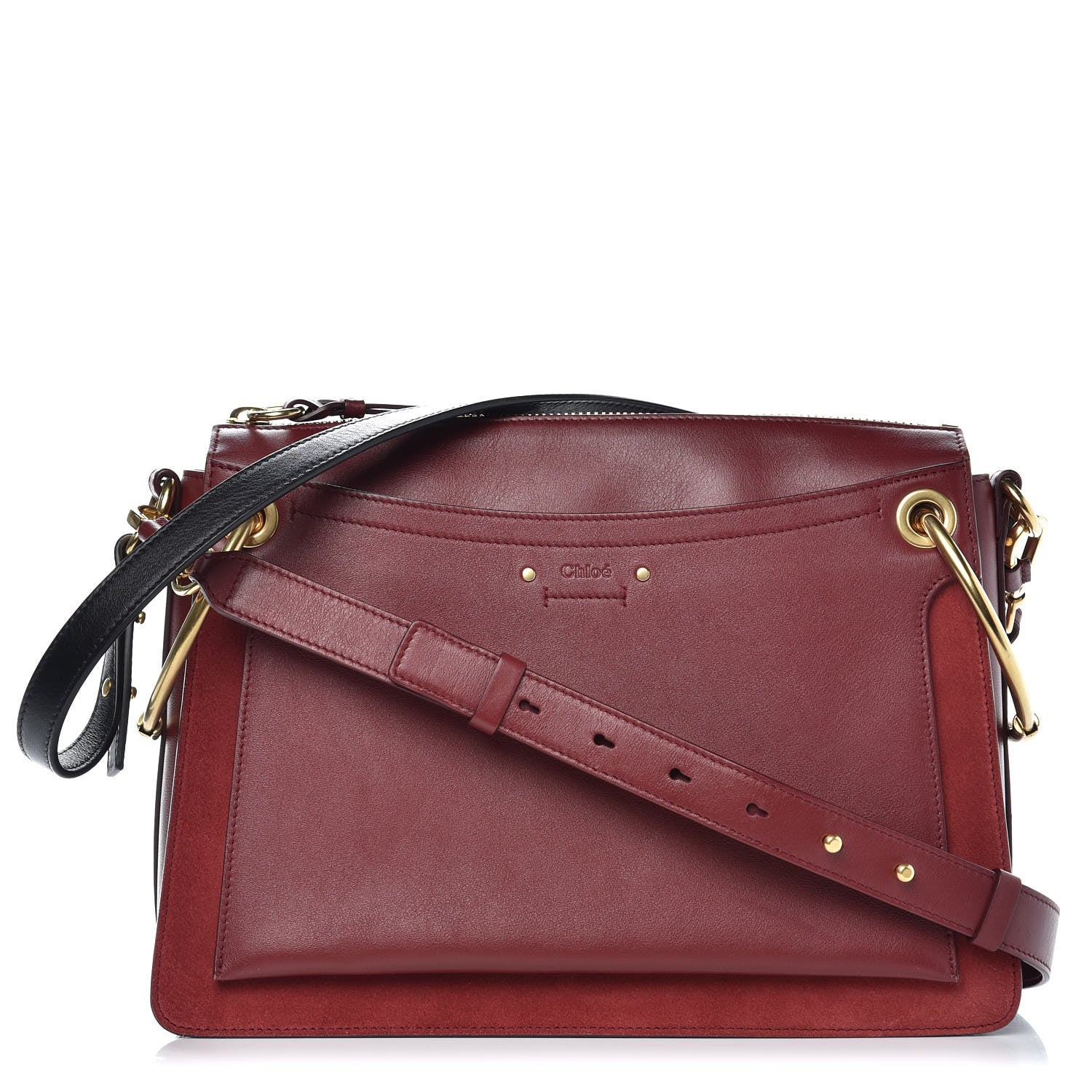 Chloe Calfskin Suede Medium Roy Bag Plum Purple 1 of 9