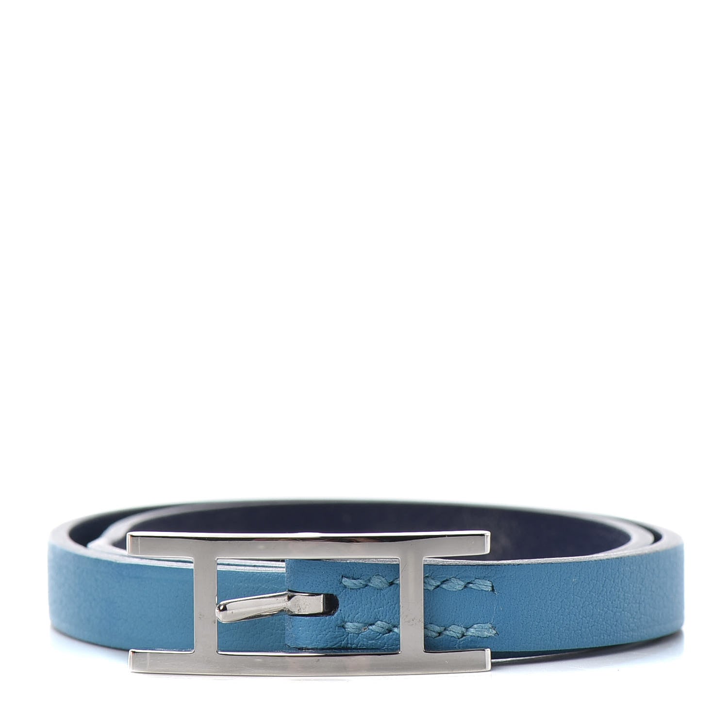 Hermes Swift Behapi Double Tour Reversible Bracelet Turquoise Iris 1 of 3