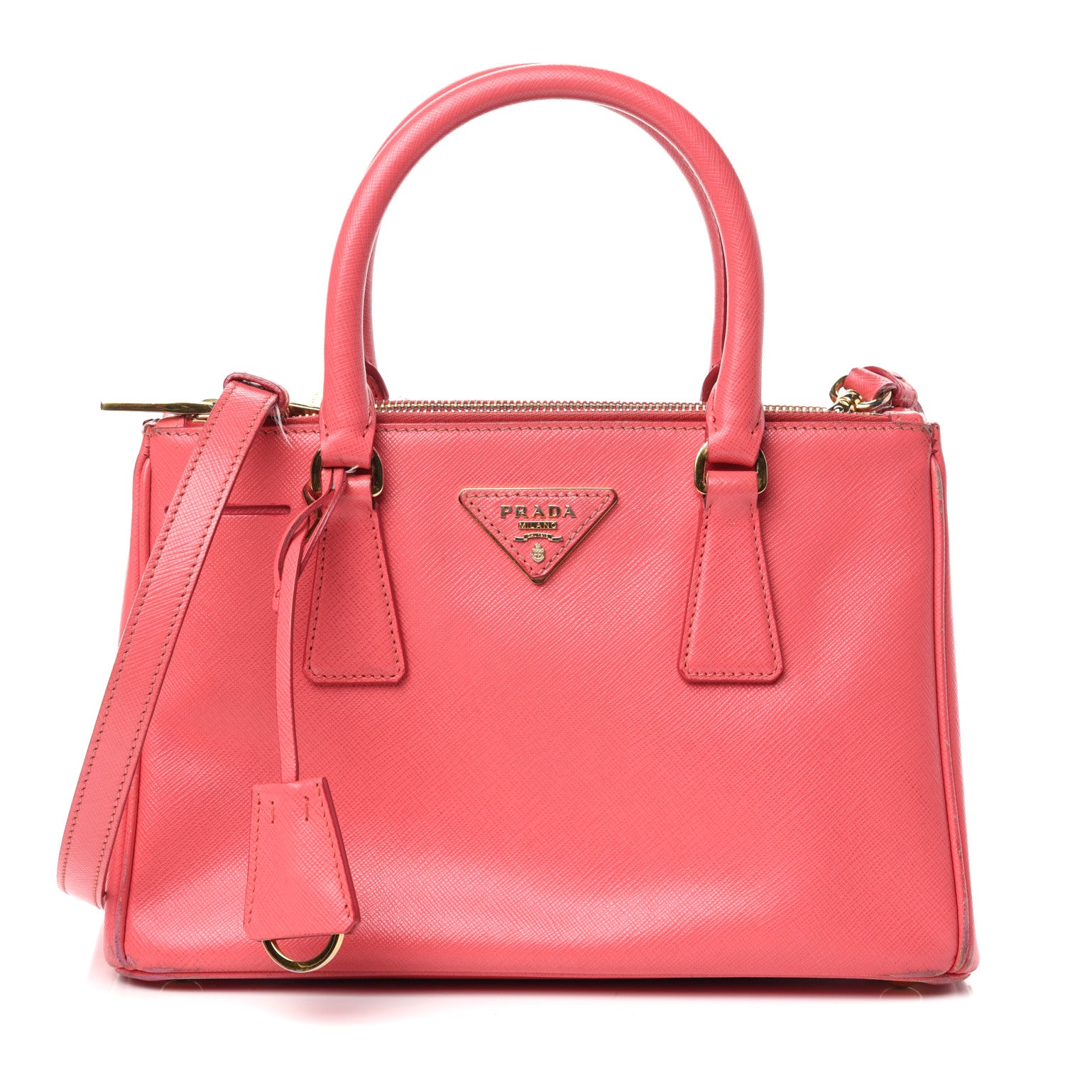 Prada Saffiano Mini Galleria Double Zip Tote Fragola 1 of 9