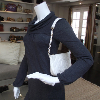 Chanel Caviar Quilted Pochette White 2 of 11