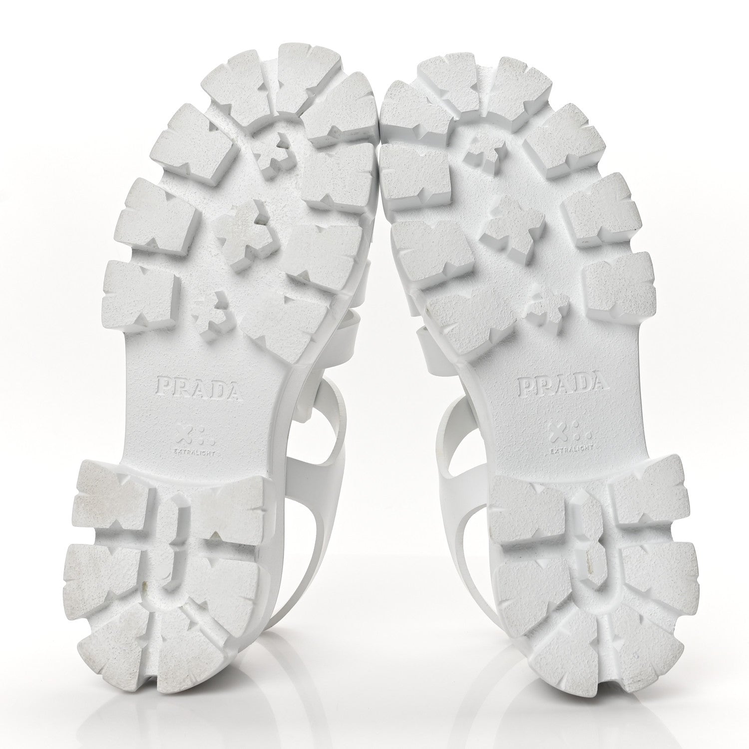 Prada Foam Rubber Metal Triangle Logo Monolith 55mm Cage Sandals 41 White 5 of 8