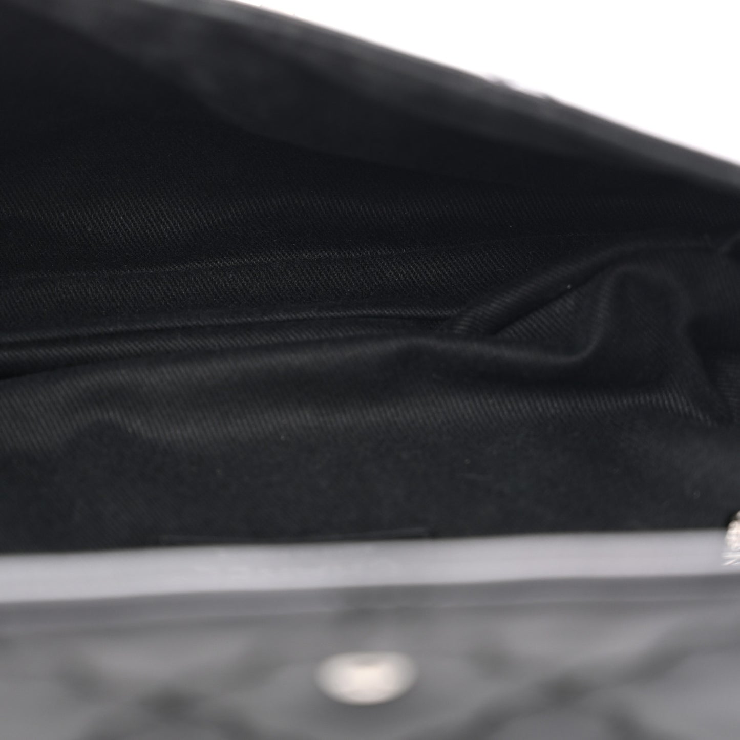 Calfskin Quilted Double Stitch Hamptons Clutch with Chain Black