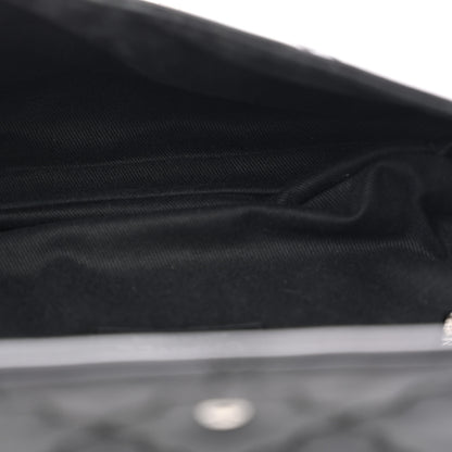 Chanel Calfskin Quilted Double Stitch Hamptons Clutch with Chain Black 4 of 11