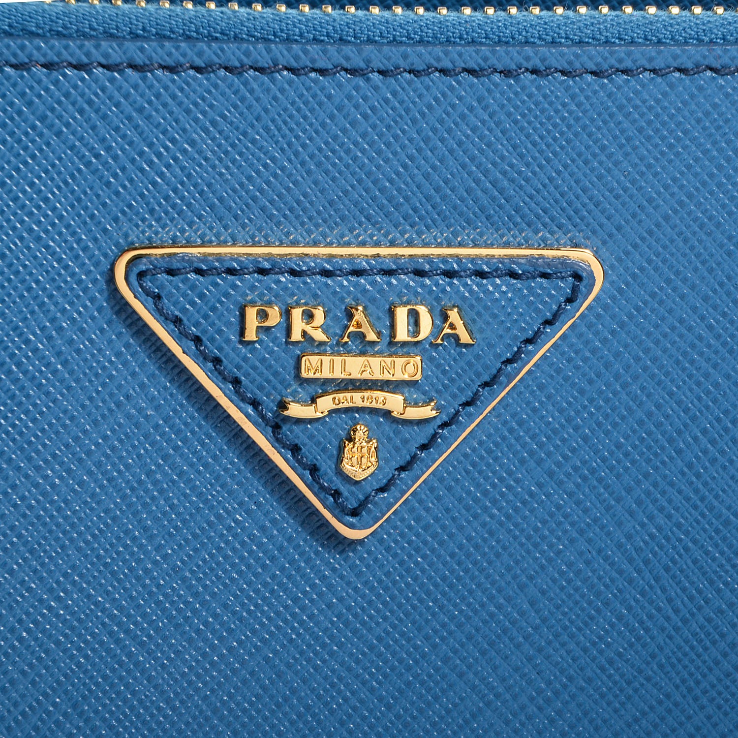 Prada Saffiano Lux Small Double Zip Tote Cobalto 10 of 10
