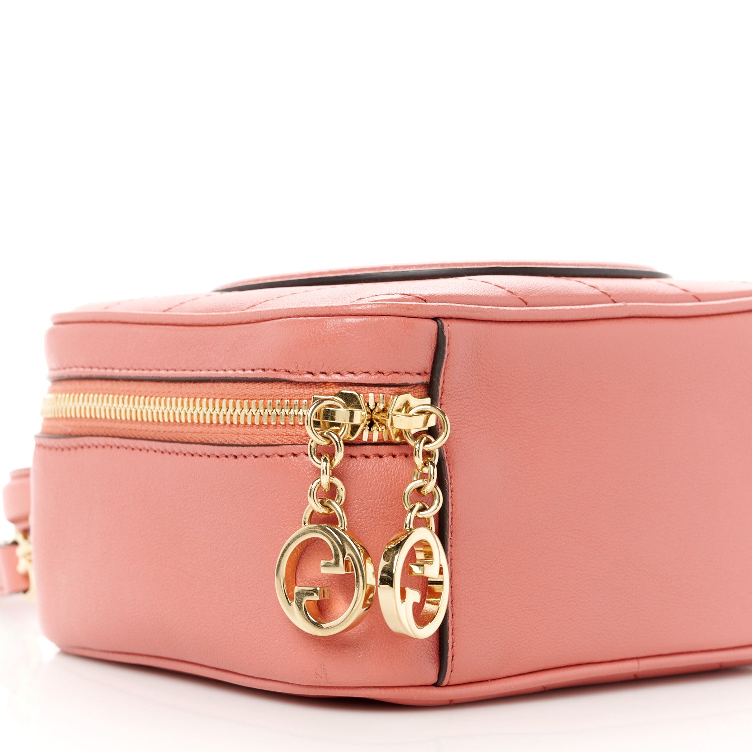 Gucci Sakai Be Green Calfskin Diagonal Stitched Blondie Top Handle Bag Pink 10 of 11