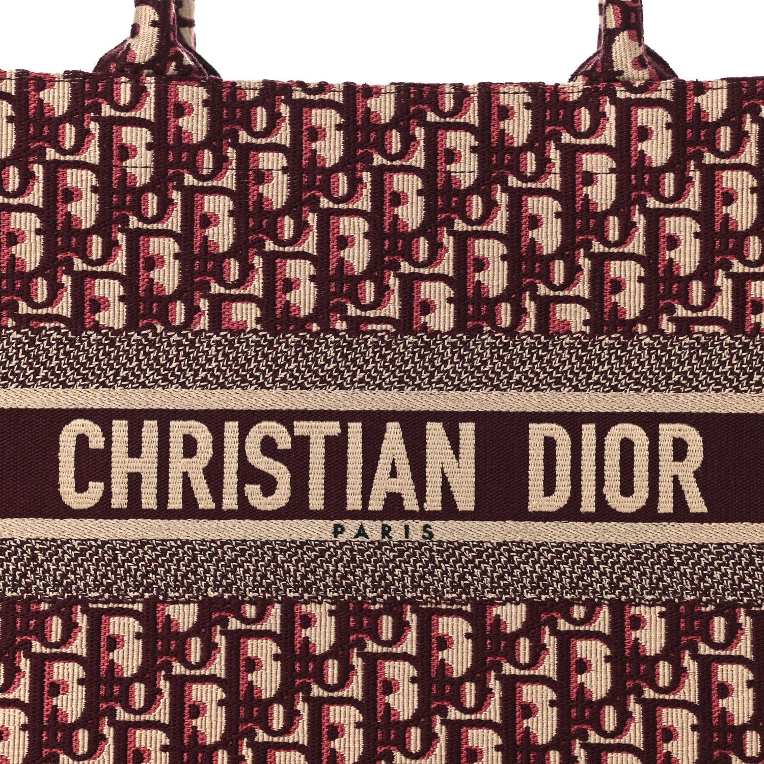 Christian Dior Oblique Medium Book Tote Burgundy Multicolor 7 of 9
