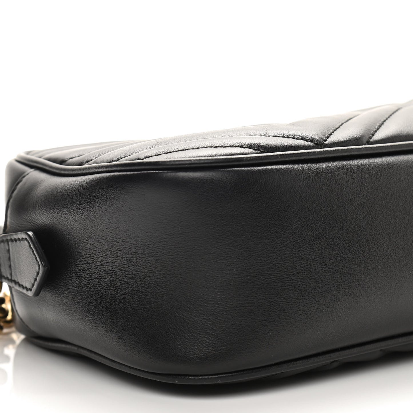 Calfskin Matelasse Small GG Marmont Chain Shoulder Bag Black