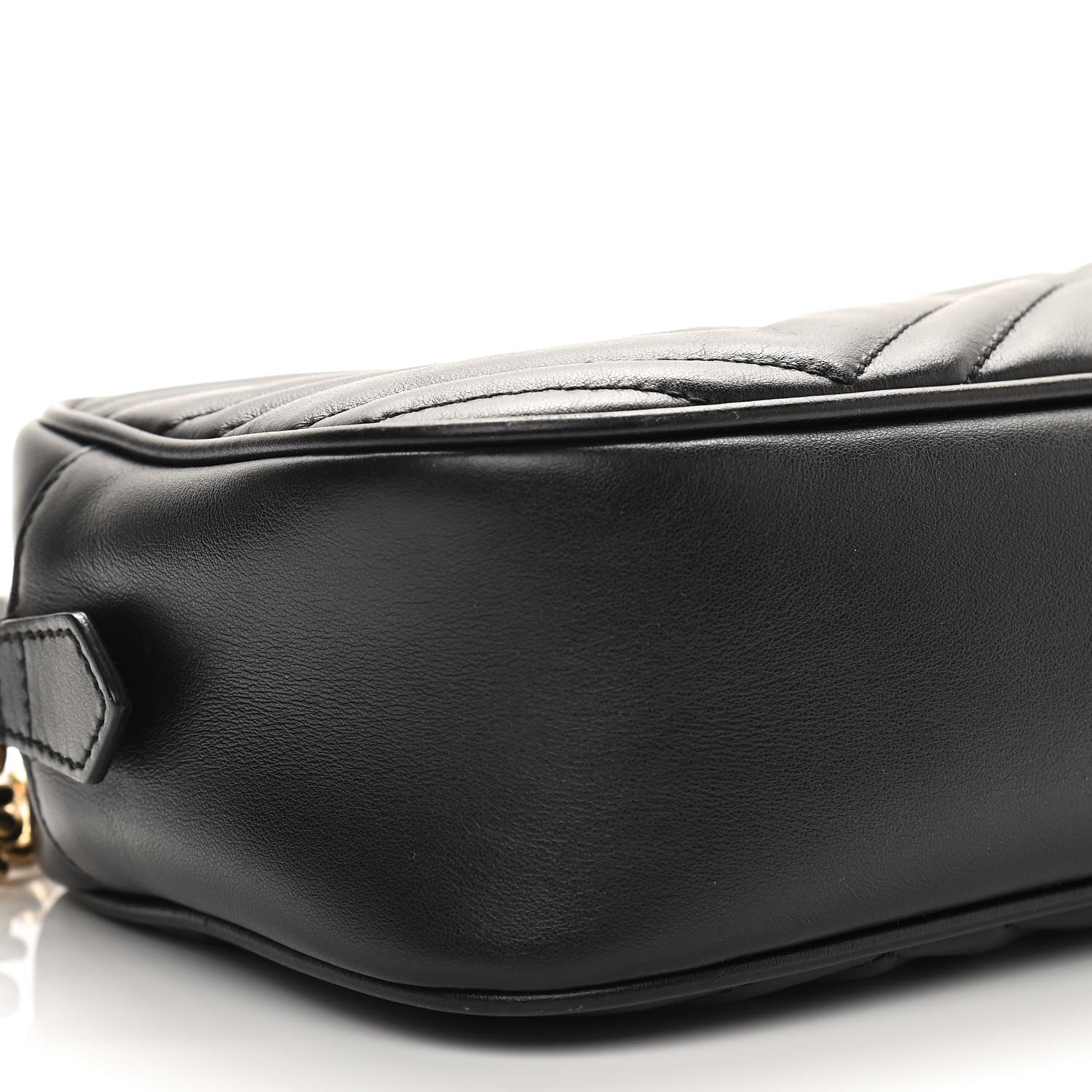Gucci Calfskin Matelasse Small GG Marmont Chain Shoulder Bag Black 10 of 11