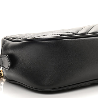Gucci Calfskin Matelasse Small GG Marmont Chain Shoulder Bag Black 10 of 11