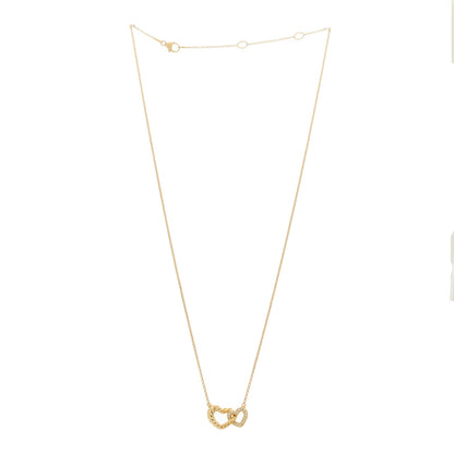 David Yurman 18K Yellow Gold Diamond Cable Collectibles Interlocking Heart Pendant Necklace 3 of 6