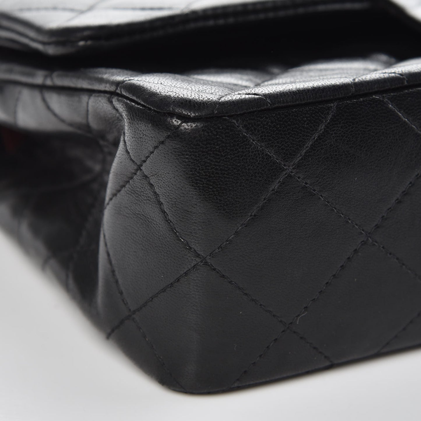 Lambskin Quilted Small Double Flap Black