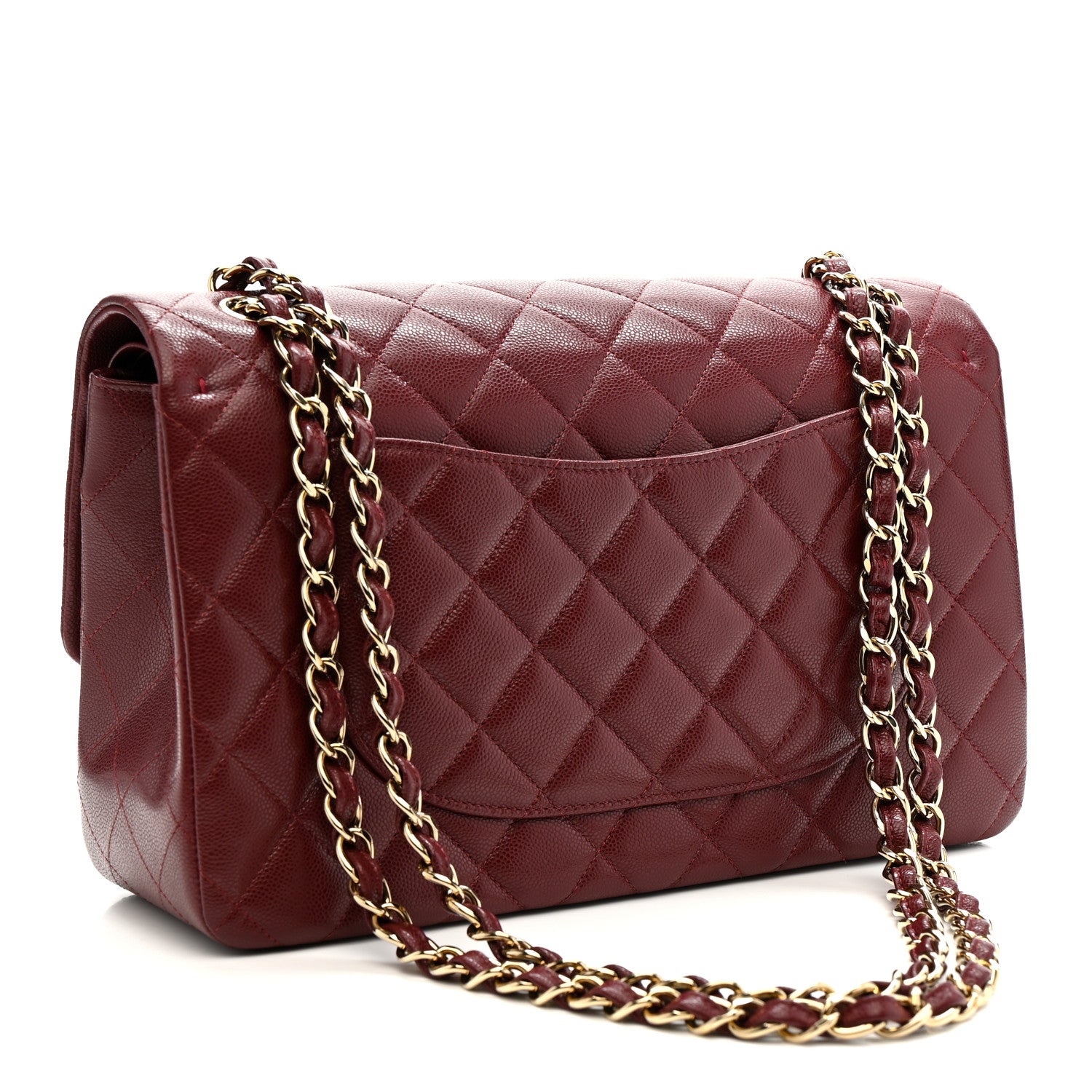 Chanel Caviar Quilted Jumbo Double Flap Burgundy 5 of 25
