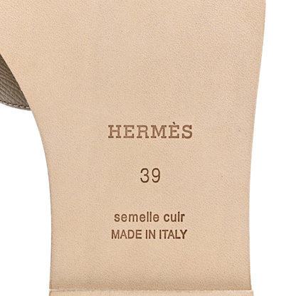Hermes Epsom Oran Sandals 39 Etoupe 6 of 8