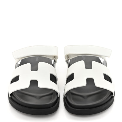 Hermes Calfskin Womens Chypre Sandals 39 White 2 of 12