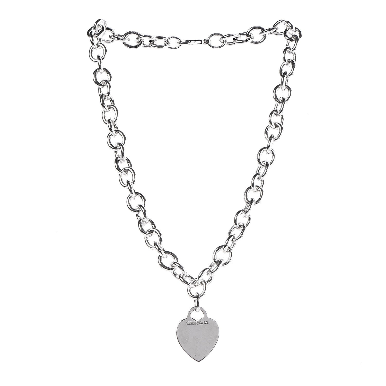 Tiffany Sterling Silver Heart Tag Necklace 3 of 6