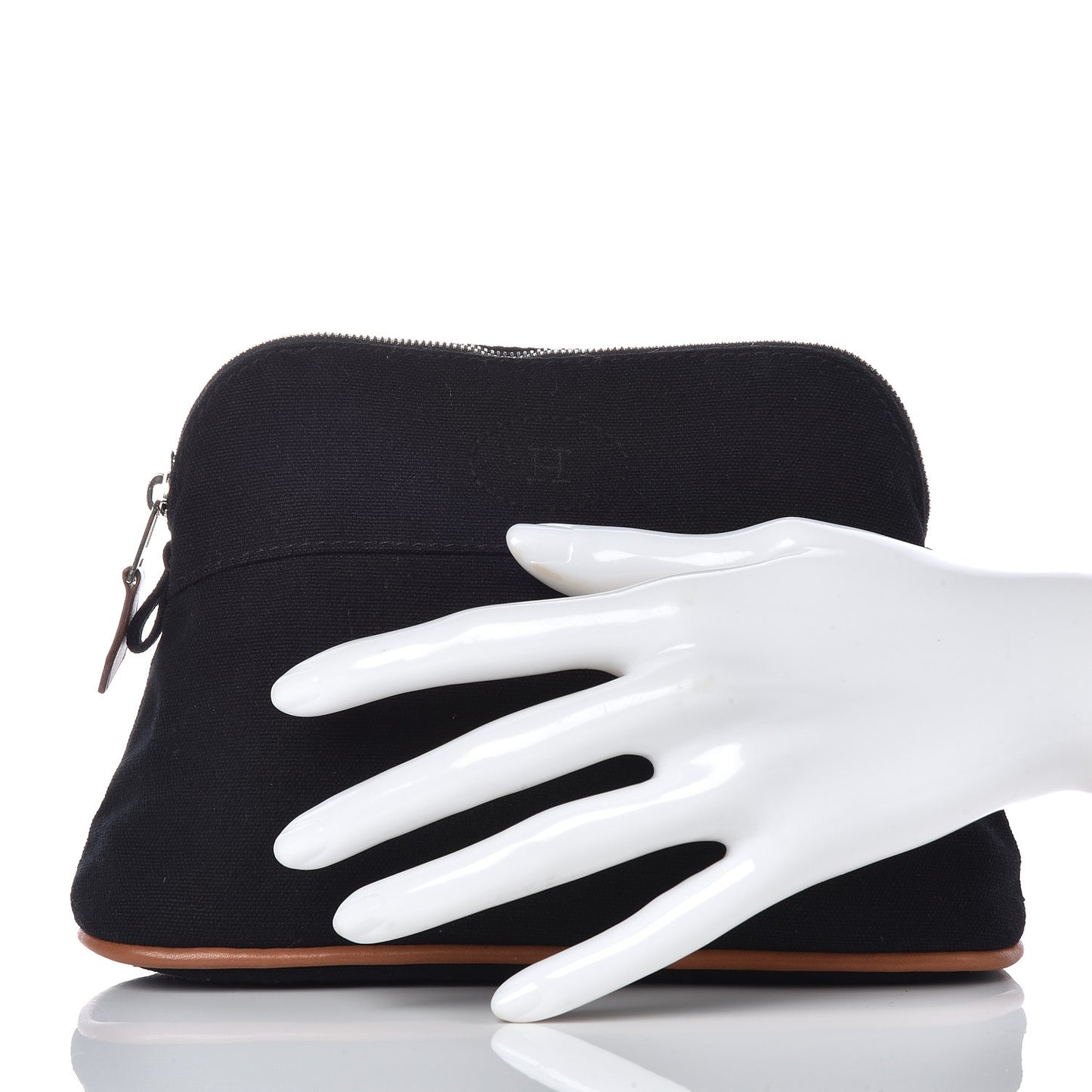 Cotton Canvas Mini Bolide Travel Cosmetic Pouch Black