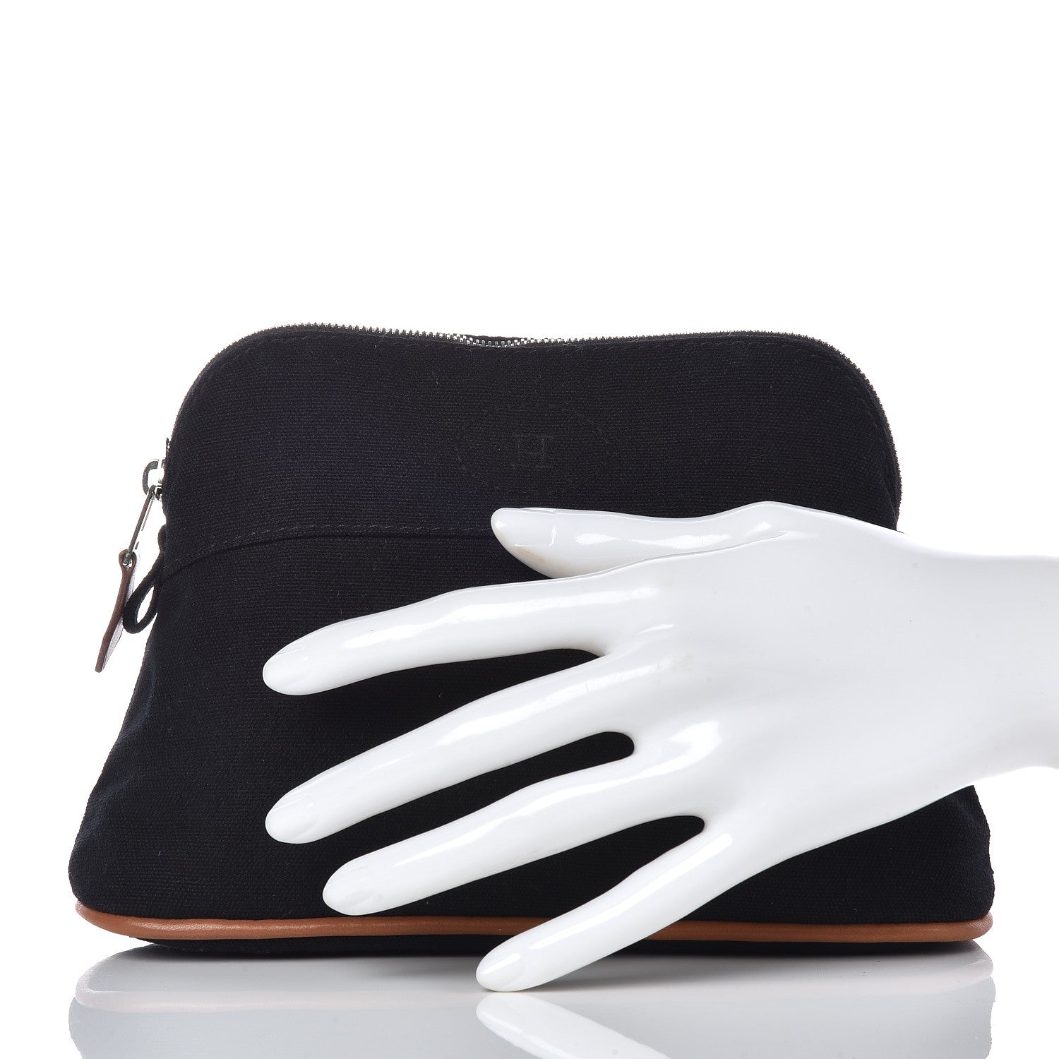 Hermes Cotton Canvas Mini Bolide Travel Cosmetic Pouch Black 2 of 9