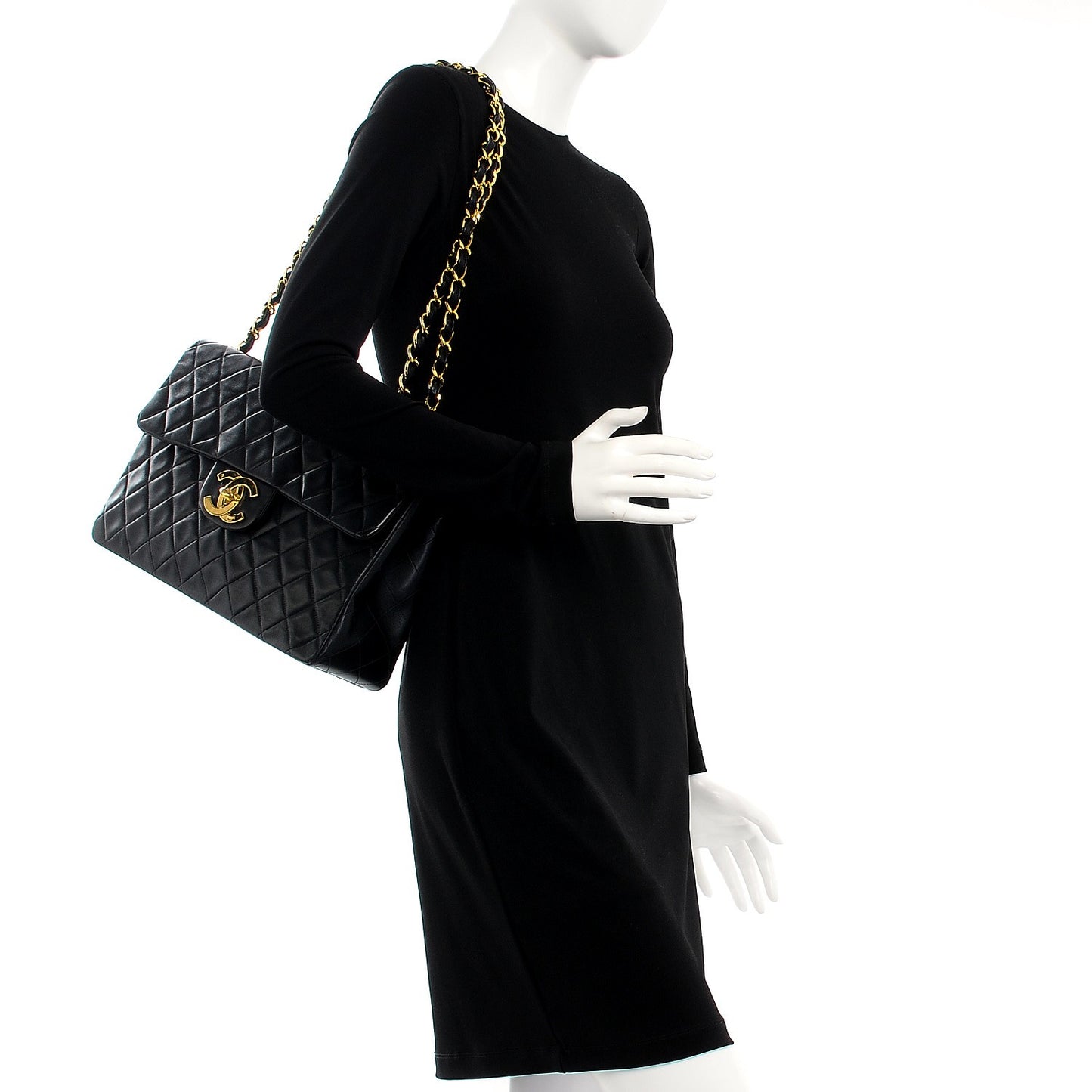 Lambskin XL Jumbo Flap Black