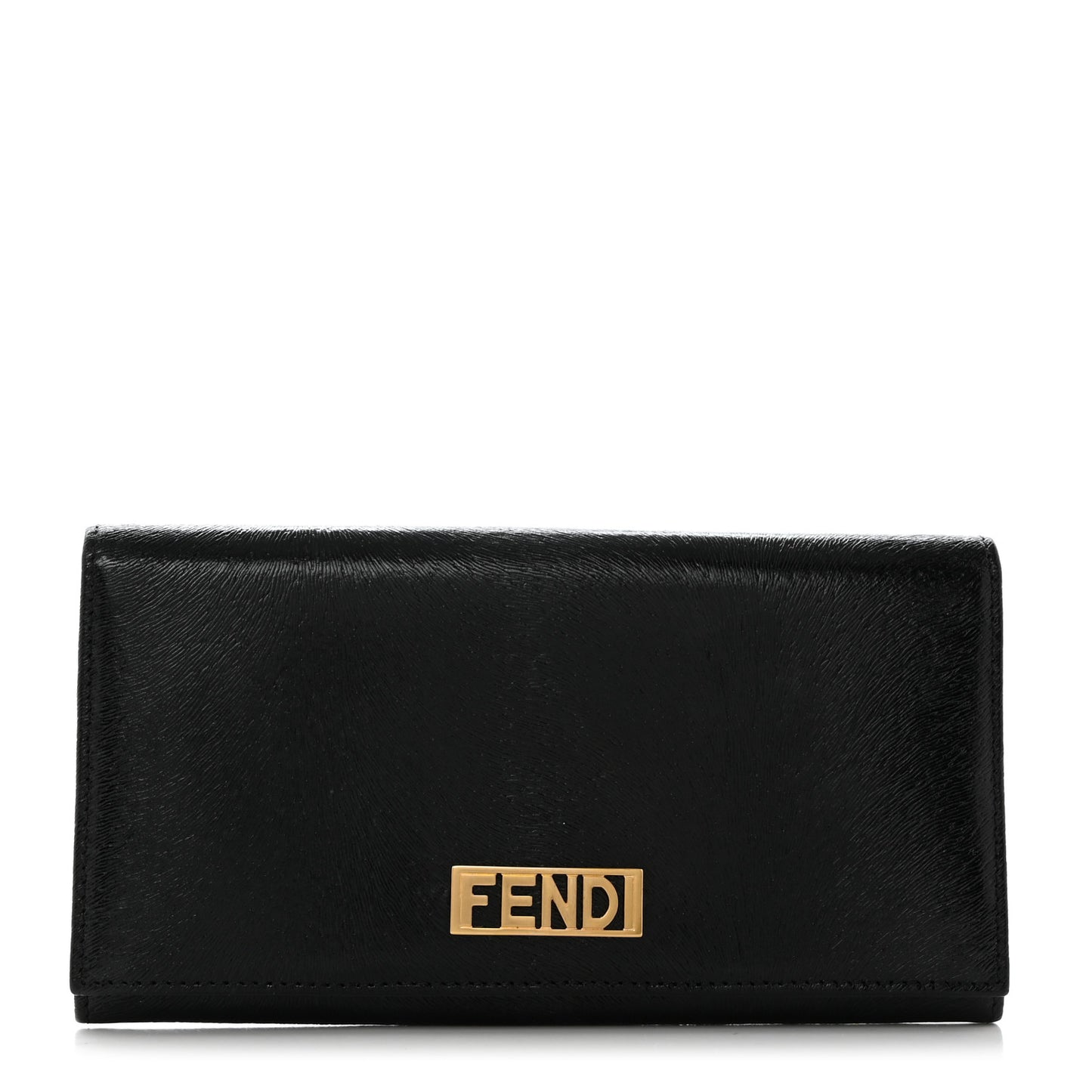 Shiny Calfskin Continental Wallet Black