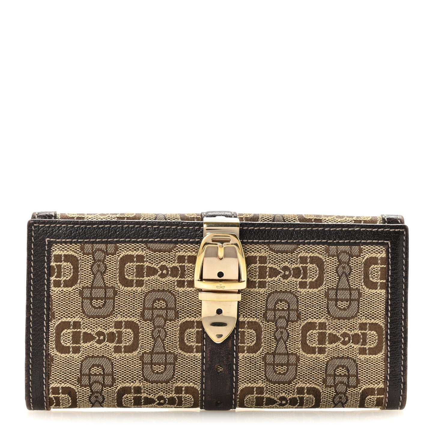 Monogram Buckle Continental Wallet Brown
