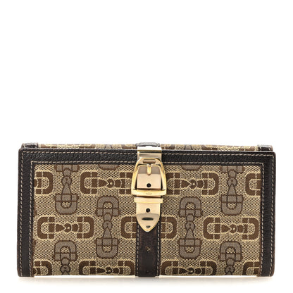 Gucci Monogram Buckle Continental Wallet Brown 1 of 8