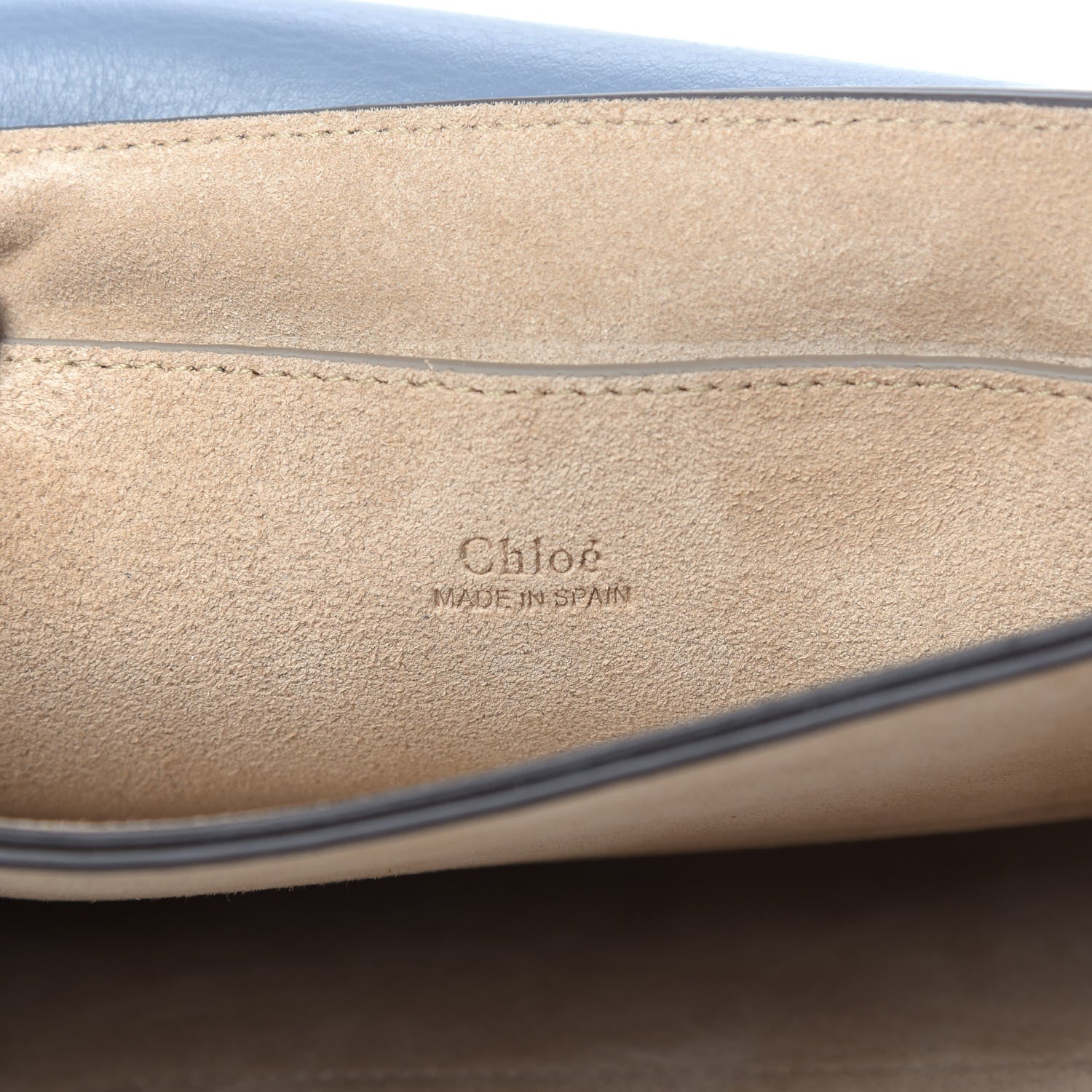 Chloe Suede Calfskin Small Faye Shoulder Bag Ash Blue 6 of 9