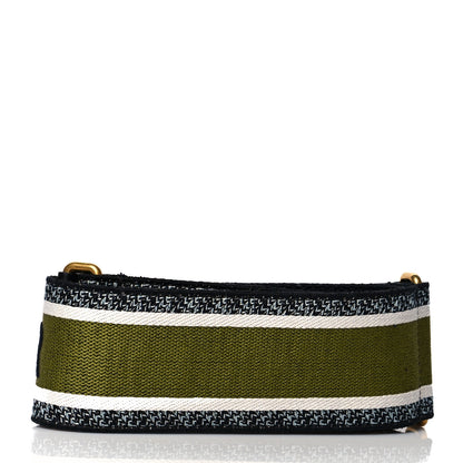 Christian Dior Canvas Embroidered Shoulder Strap Green 2 of 5