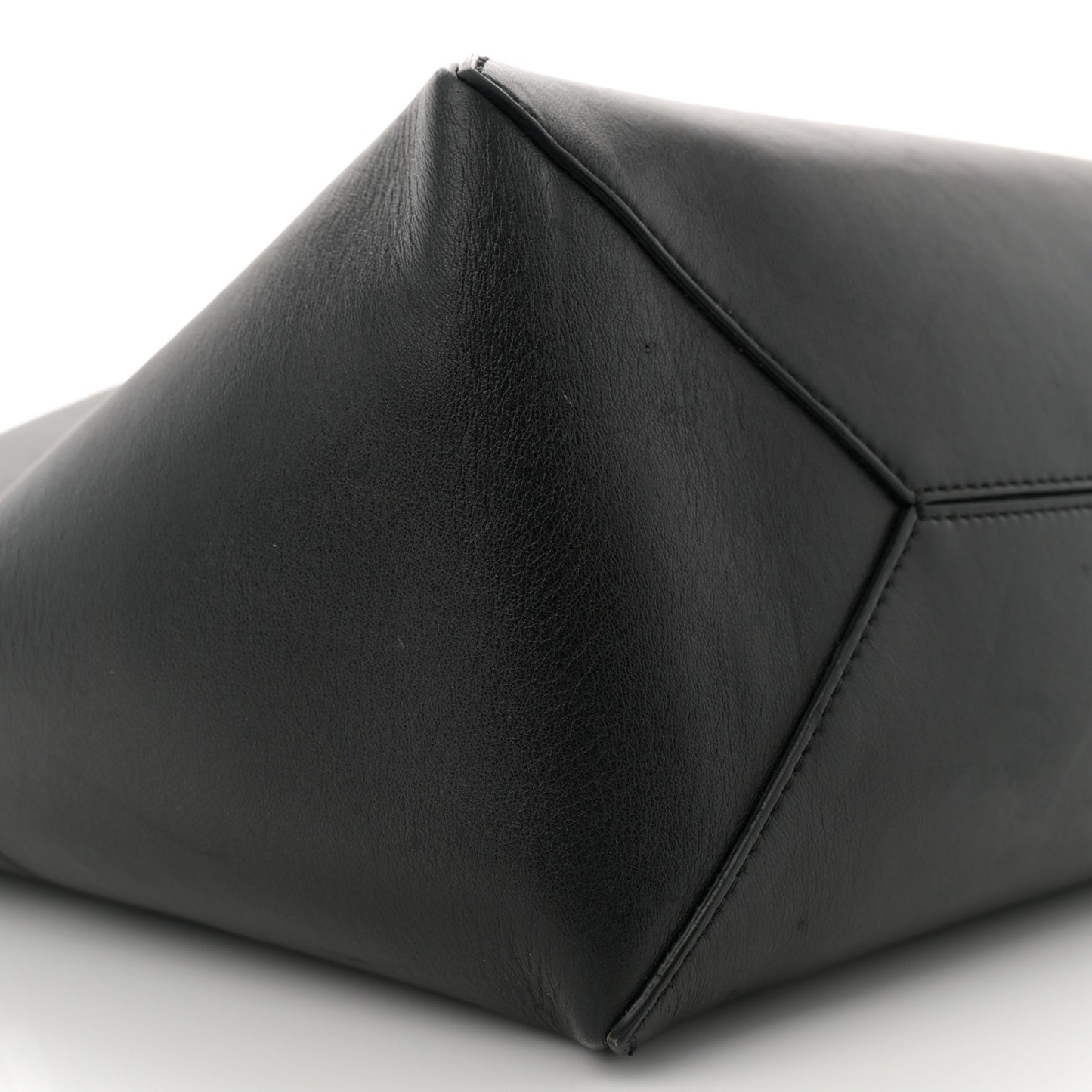 Shiny Calfskin Medium Puzzle Fold Tote Warm Desert Black