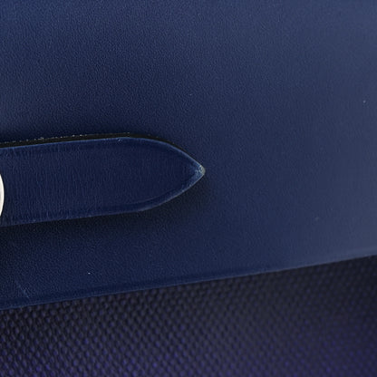 Hermes Toile H Berline Vache Hunter Herbag Zip PM 31 Bleu Encre Bleu Saphir 17 of 17