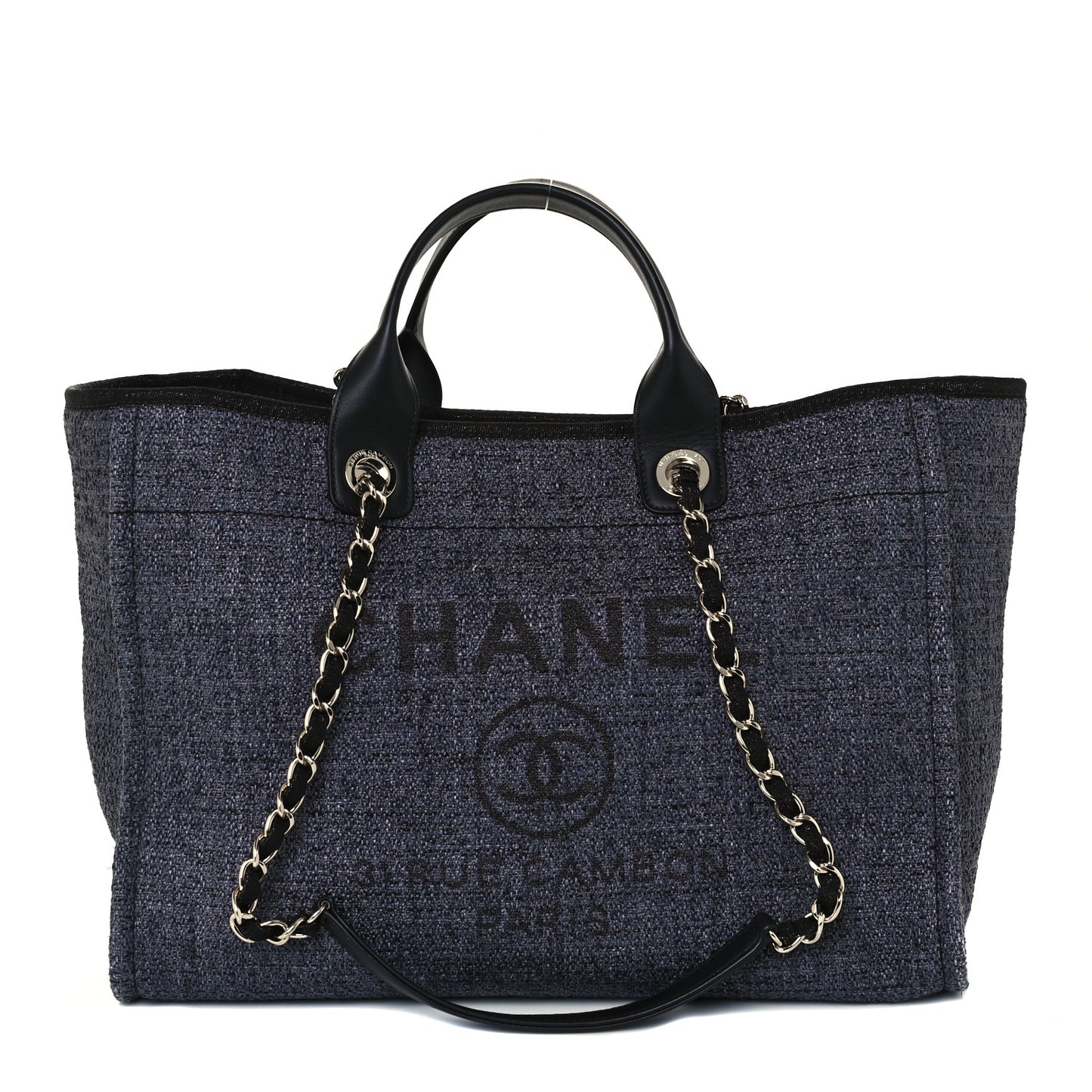 Lurex Boucle Medium Deauville Tote Black