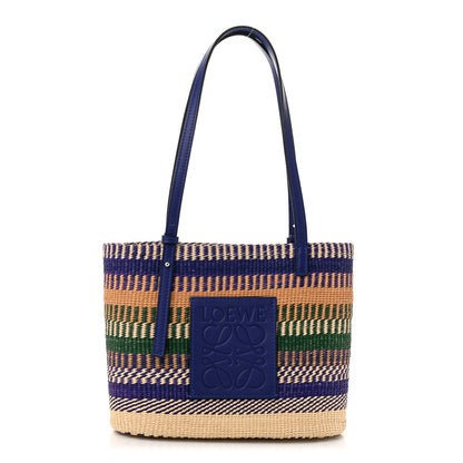 Loewe Raffia Small Square Basket Tote Bag Blue Multicolor 1 of 9
