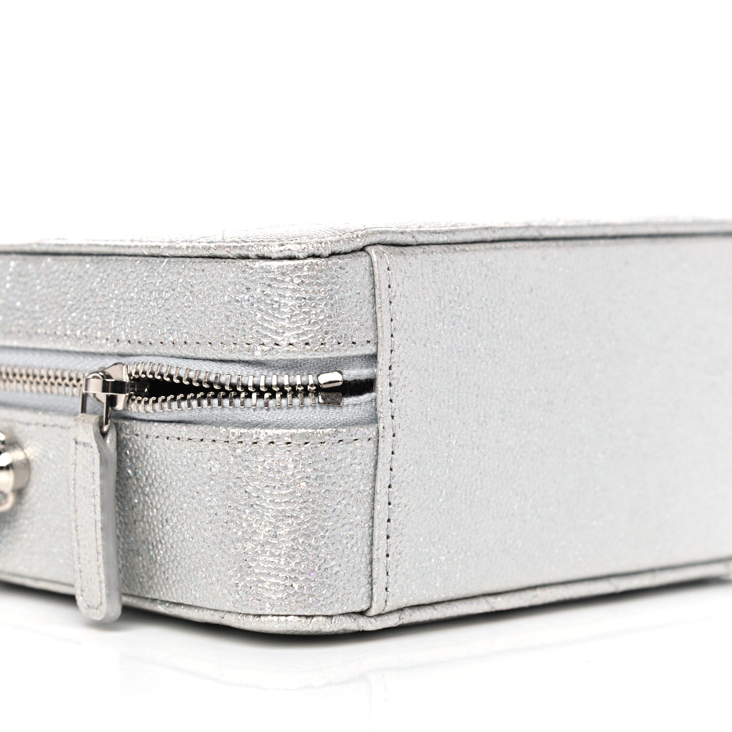 Chanel Metallic Caviar Quilted Camera Bag Silver 9 of 12