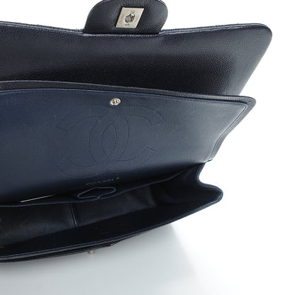Chanel Caviar Quilted Jumbo Double Flap Navy Blue 5 of 10