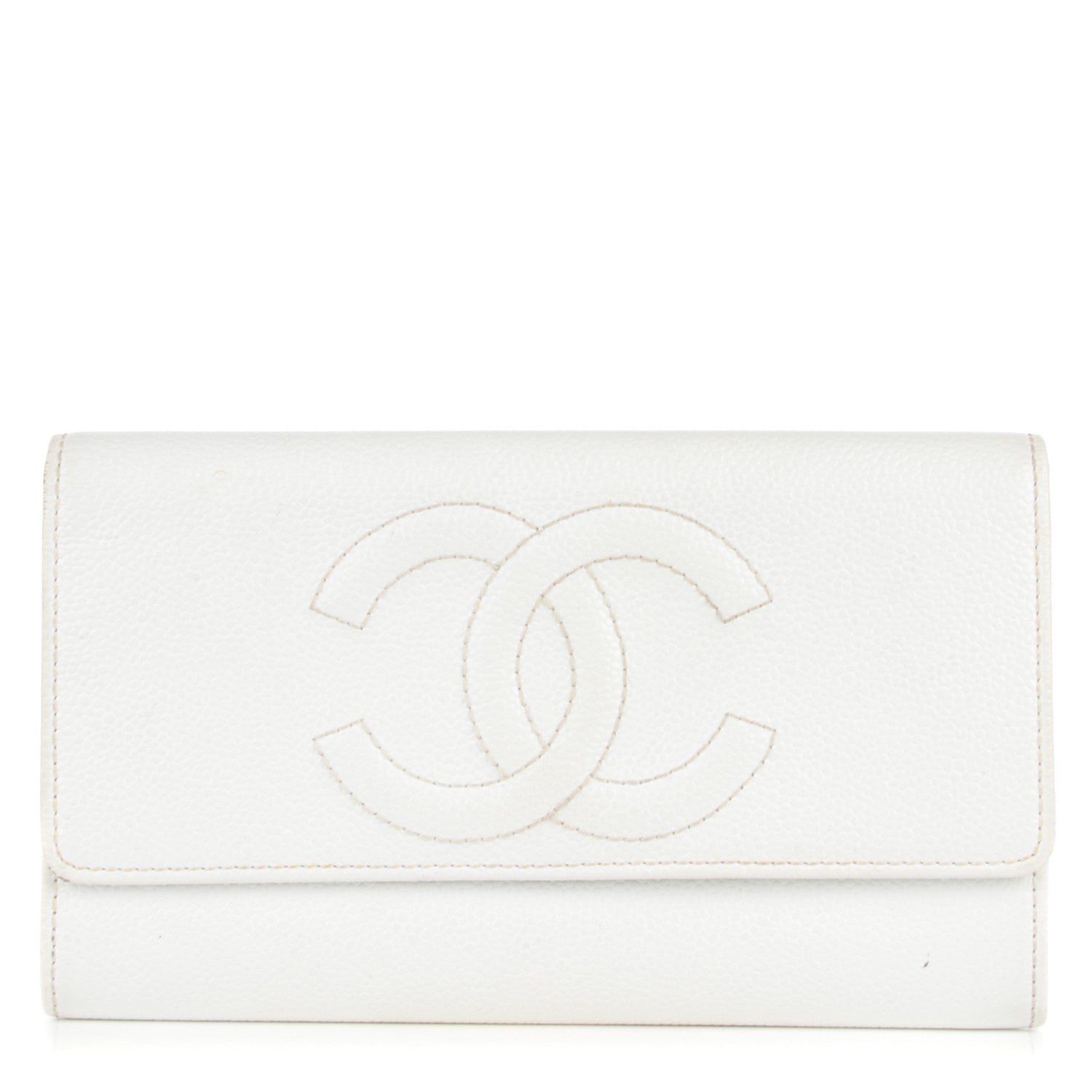 Chanel Caviar Timeless CC Wallet White 1 of 13