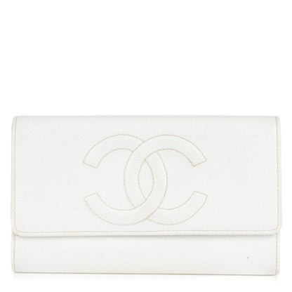 Chanel Caviar Timeless CC Wallet White 1 of 13
