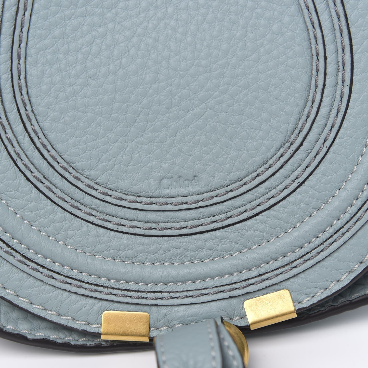 Chloe Calfskin Mini Marcie Round Crossbody Bag Faded Blue 7 of 9