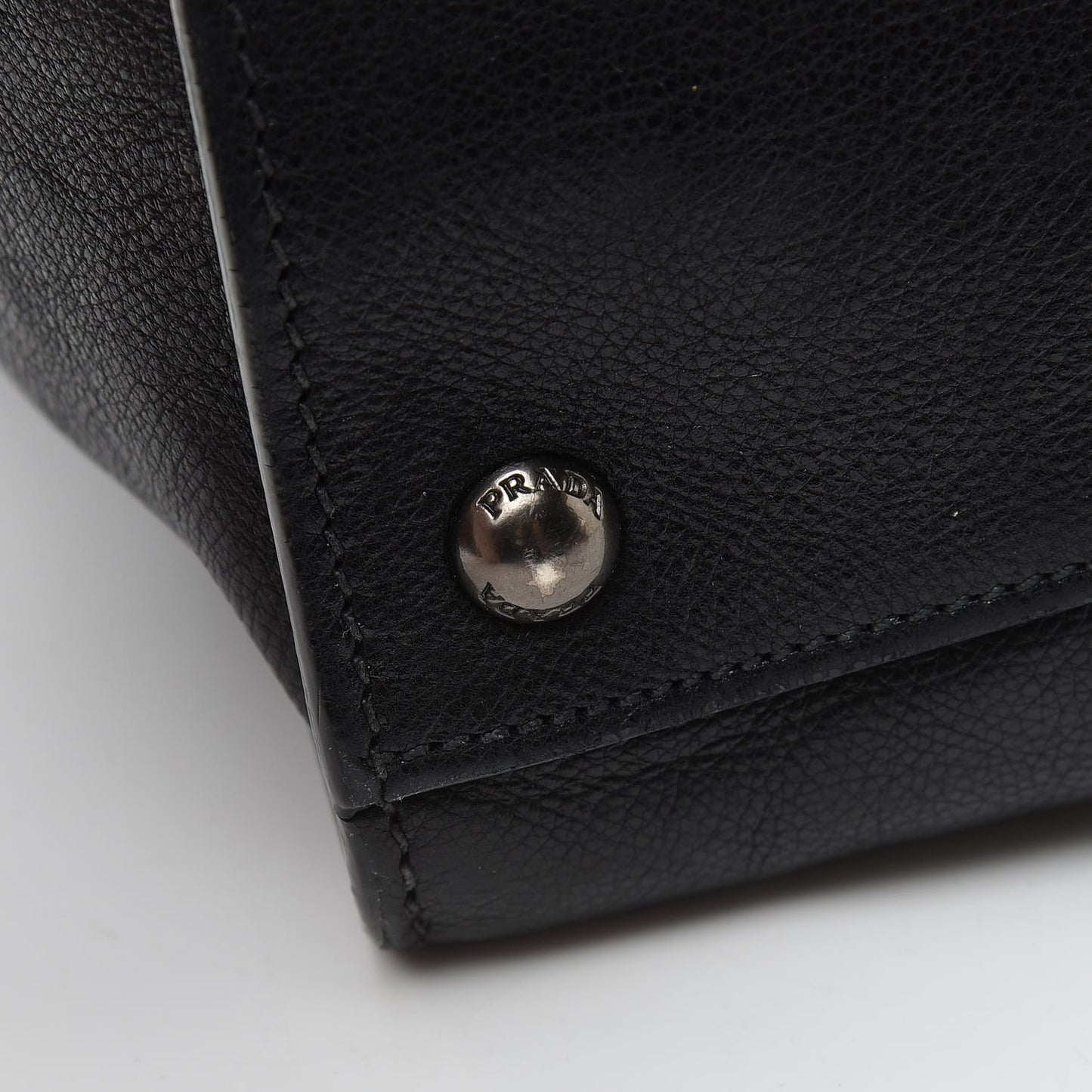 Glace Calf Small Twin Pocket Tote Black
