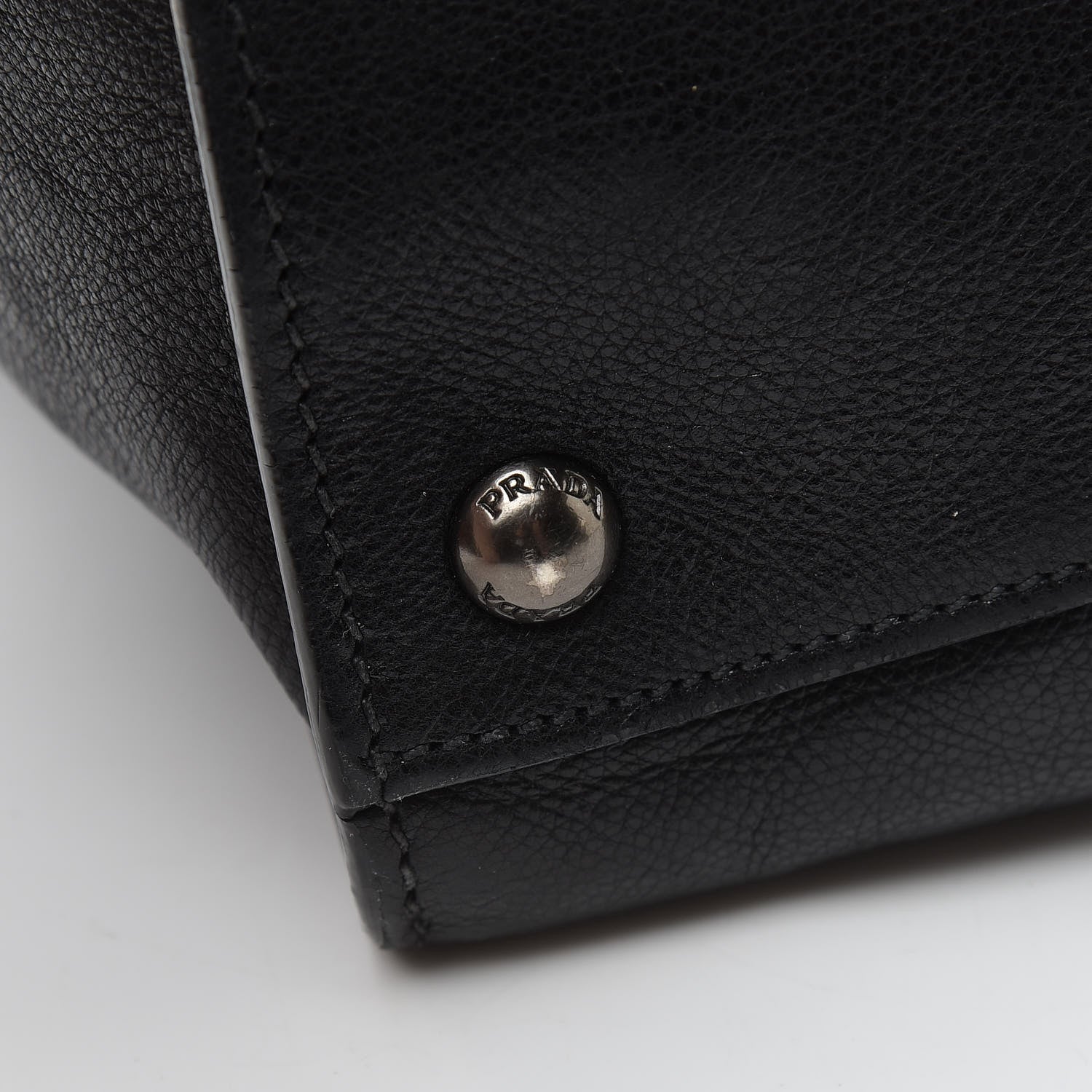 Prada Glace Calf Small Twin Pocket Tote Black 25 of 25