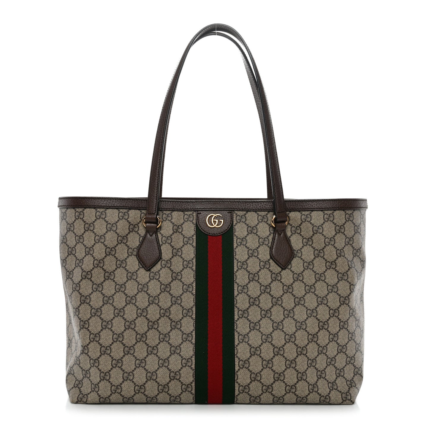 GG Supreme Monogram Medium Ophidia Shopping Tote Brown