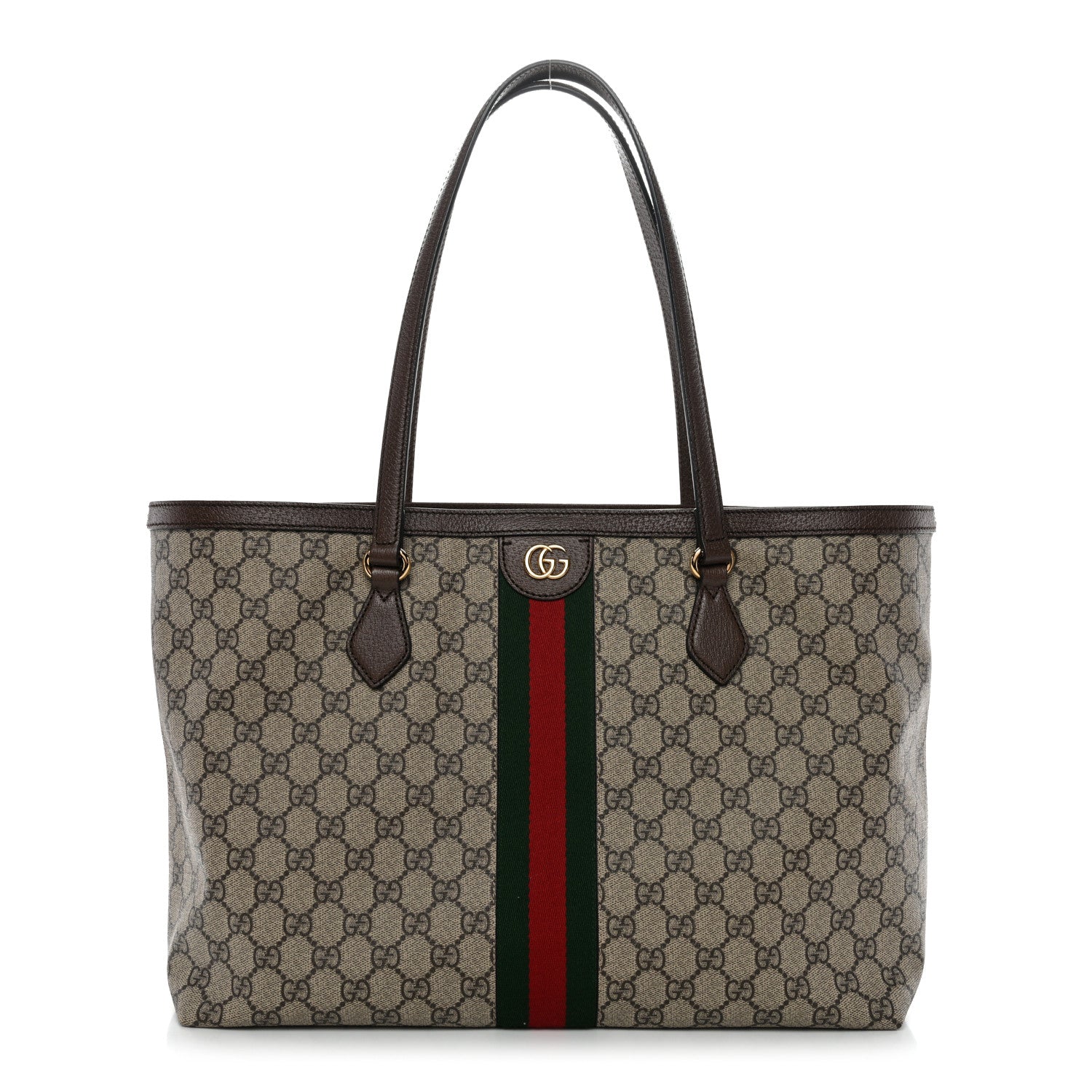 Gucci GG Supreme Monogram Medium Ophidia Shopping Tote Brown 1 of 10