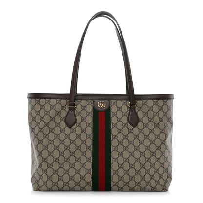 Gucci GG Supreme Monogram Medium Ophidia Shopping Tote Brown 1 of 10