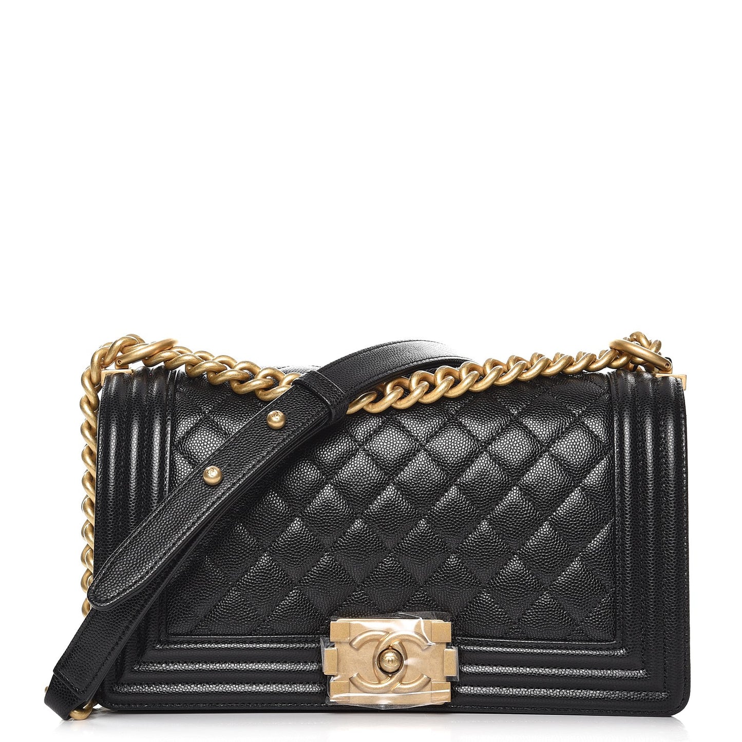 Caviar Quilted Medium Boy Flap Black