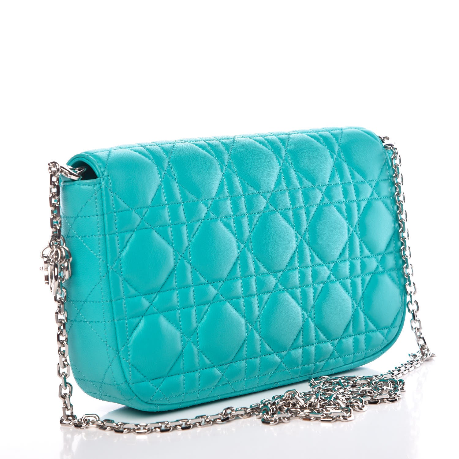 Christian Dior Lambskin Cannage Miss Dior Promenade Pouch Mer Du Sud 3 of 9