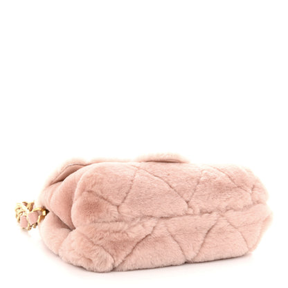Chanel Shearling Lambskin Quilted Small Chain Top Handle Flap Pink 3 of 8