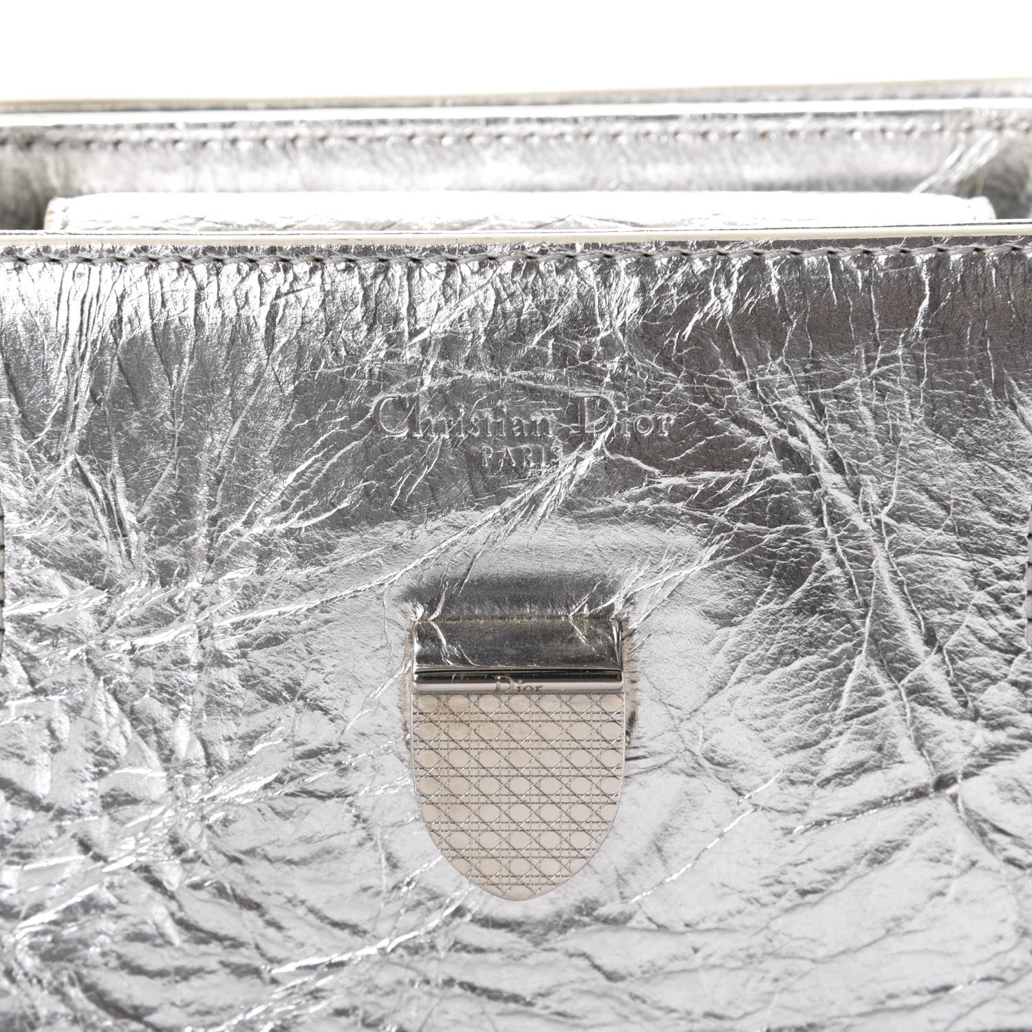 Christian Dior Metallic Calfskin Medium Diorever Flap Silver 9 of 10